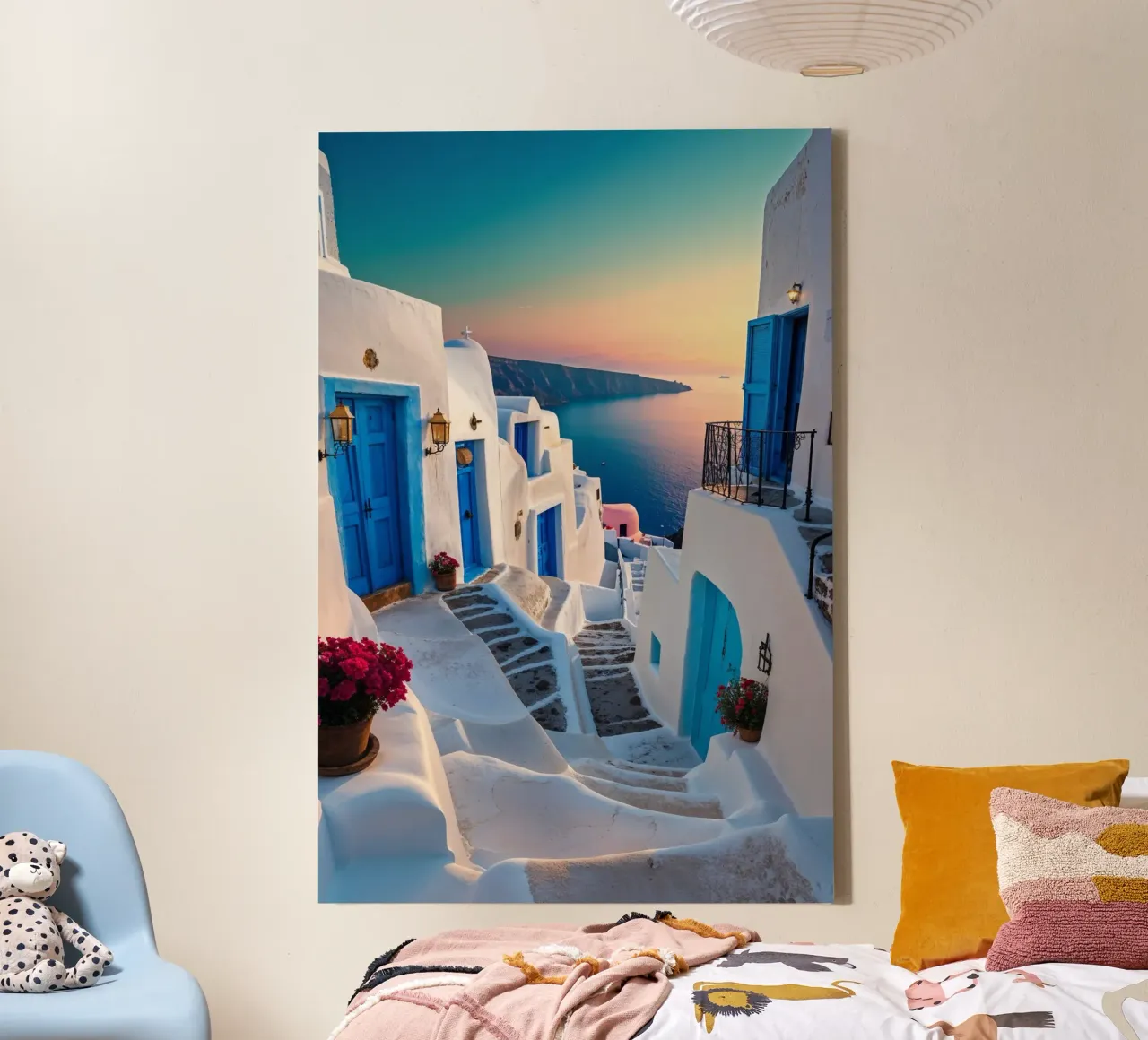 Santorini Steps: A Journey to Serenity lienzo de AlbertKlee