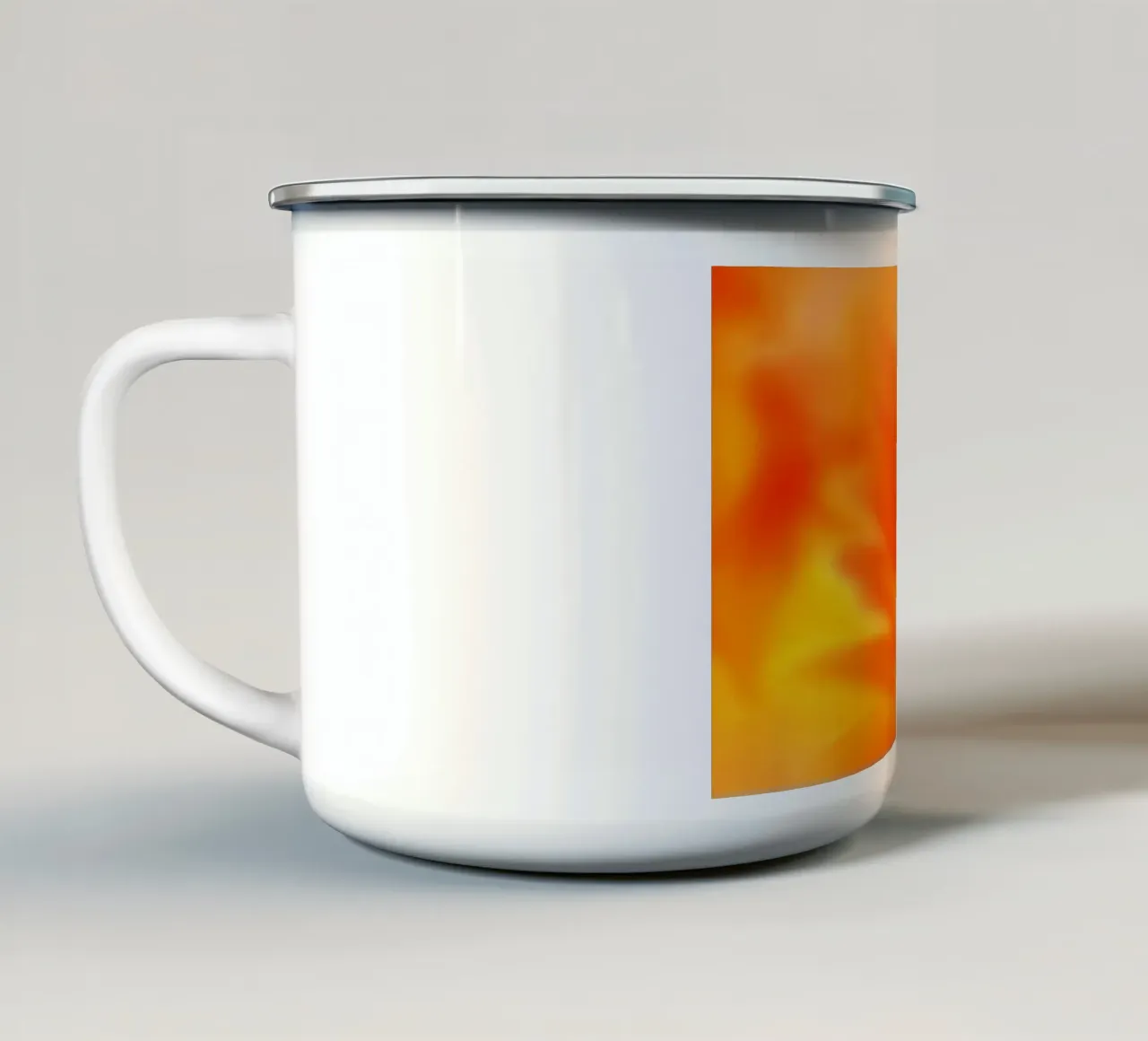 Fiore arancione sfocato simile all'acquerello tazza in smalto da Something for you