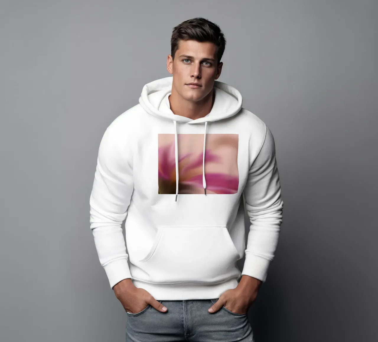 Fiore rosa sfocato, simile all'acquerello felpa con cappuccio da Something for you