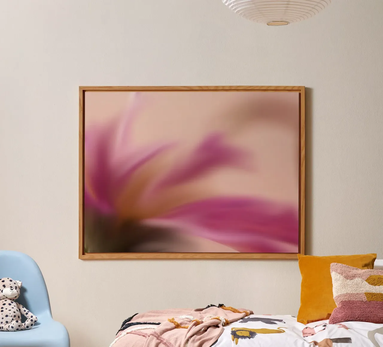 Fiore rosa sfocato, simile all'acquerello alluminio dibond da Something for you