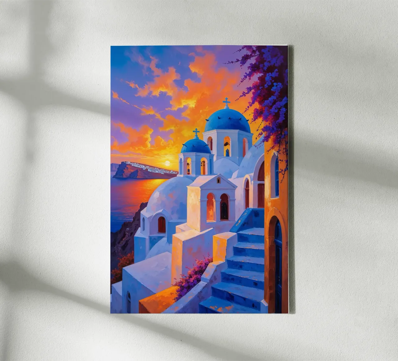 Santorini’s Charm: Sunset and Architecture tela da AlbertKlee
