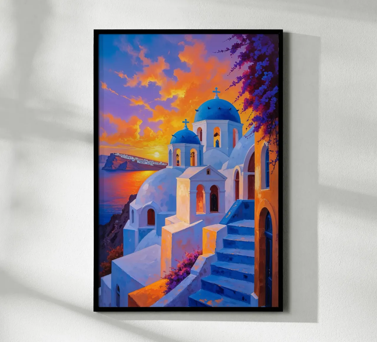 Santorini’s Charm: Sunset and Architecture poster da AlbertKlee