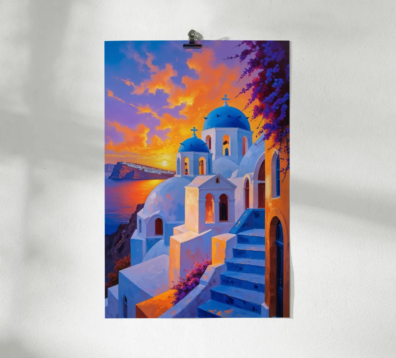 Santorini’s Charm: Sunset and Architecture poster da AlbertKlee