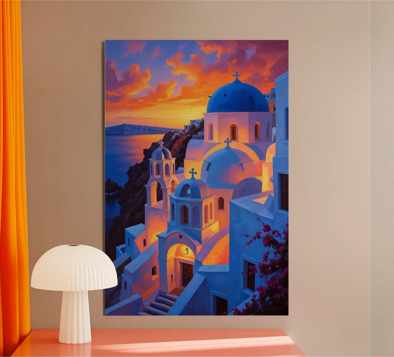 Evening Glow in Santorini alluminio dibond da AlbertKlee