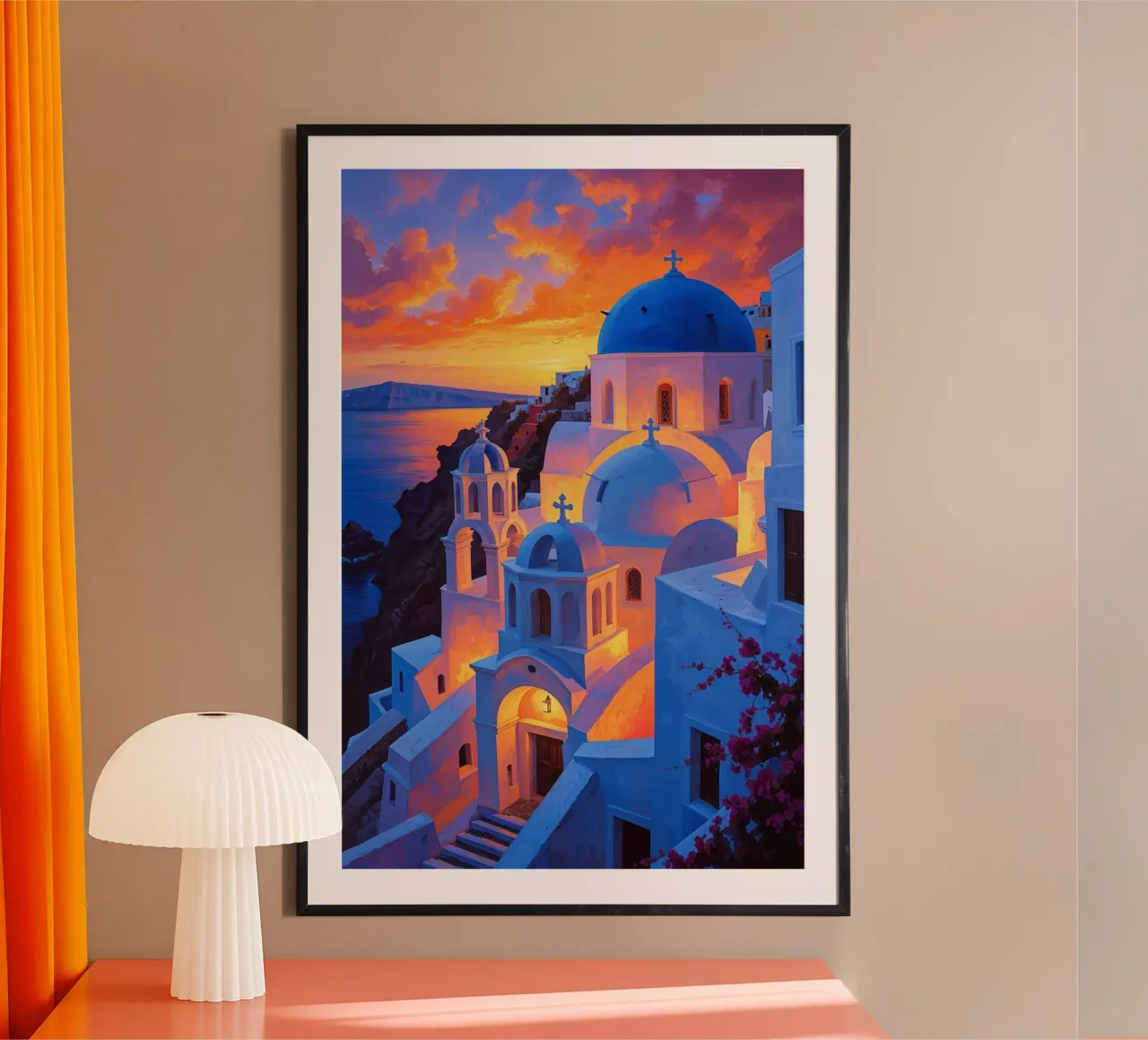 Evening Glow in Santorini carta hahnemühle da AlbertKlee