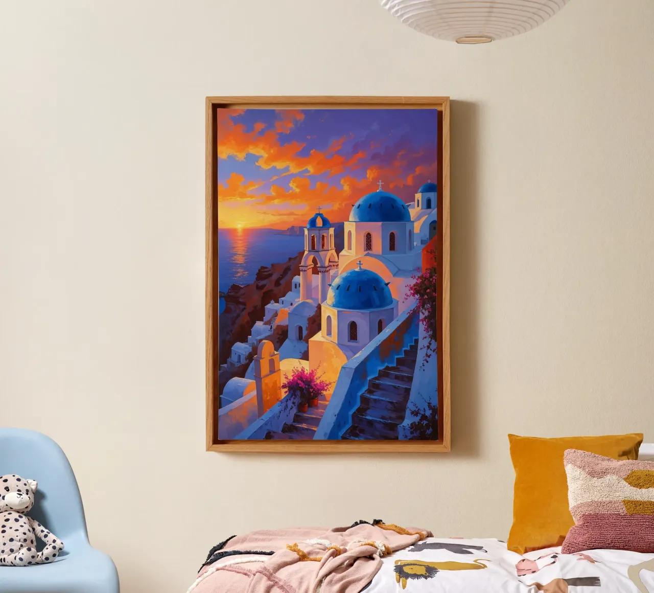 Santorini’s Sunset Serenity tela da AlbertKlee