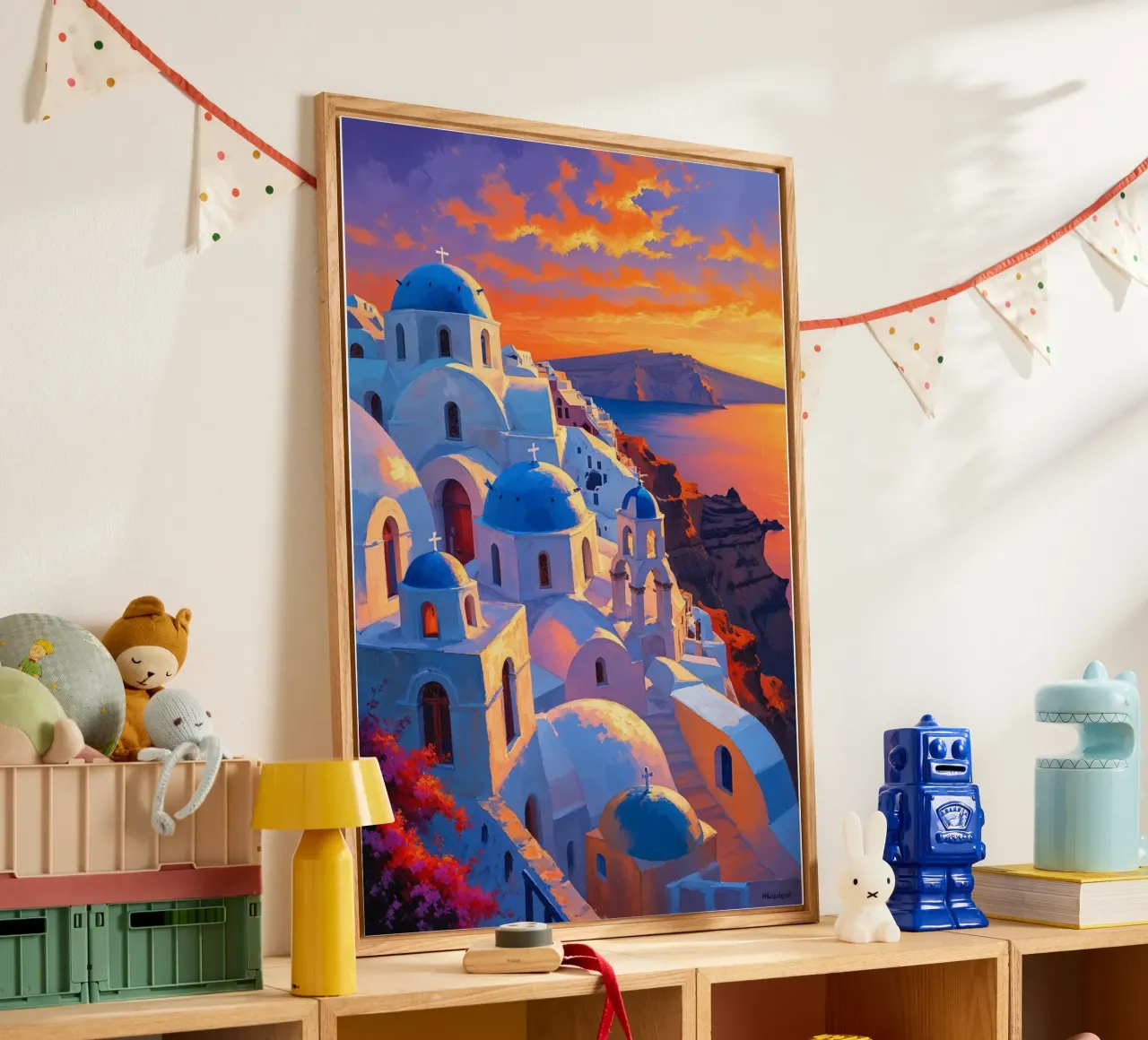 Sunset Glow over Santorini Domes plexiglass da AlbertKlee