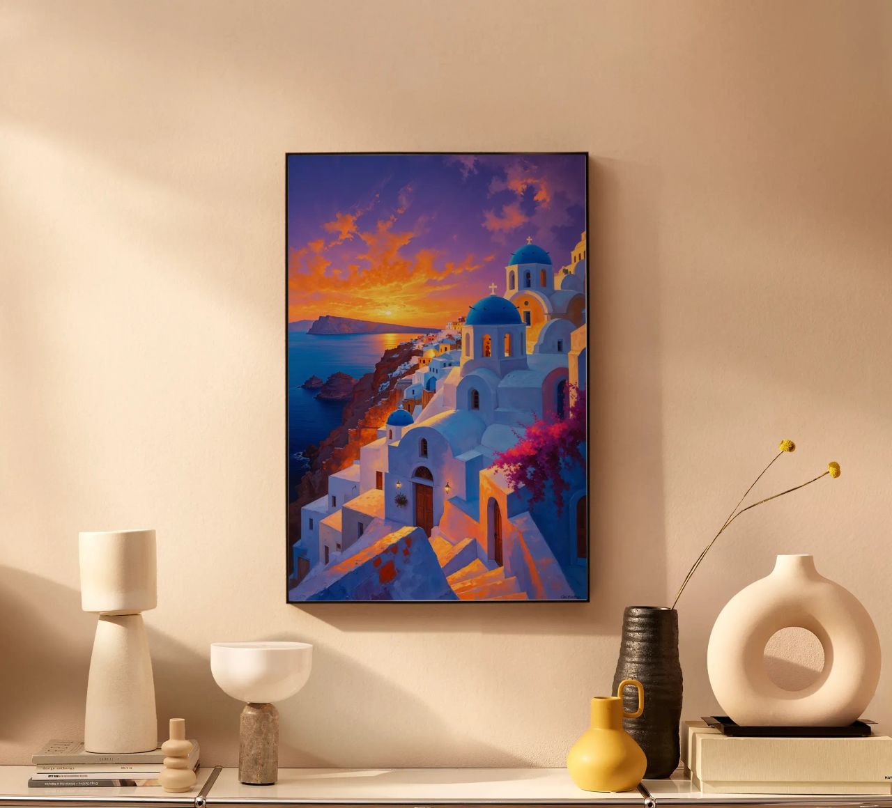 Sunset Serenity of Santorini Cliffs pannello forex da AlbertKlee