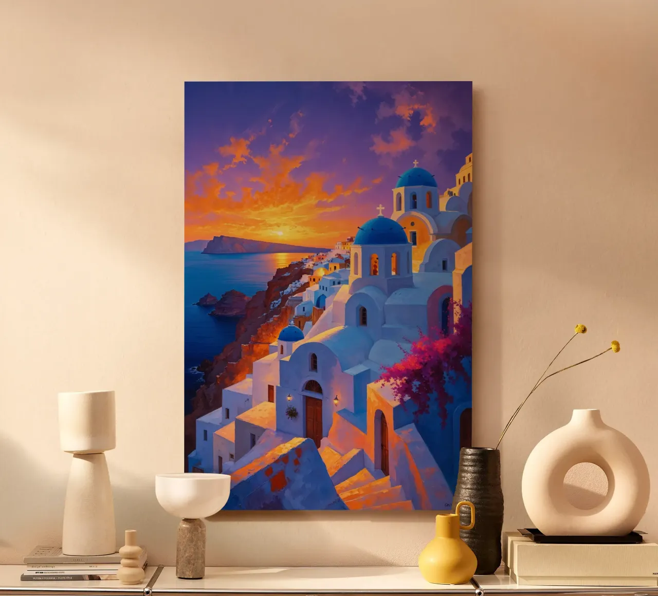 Sunset Serenity of Santorini Cliffs pannello forex da AlbertKlee