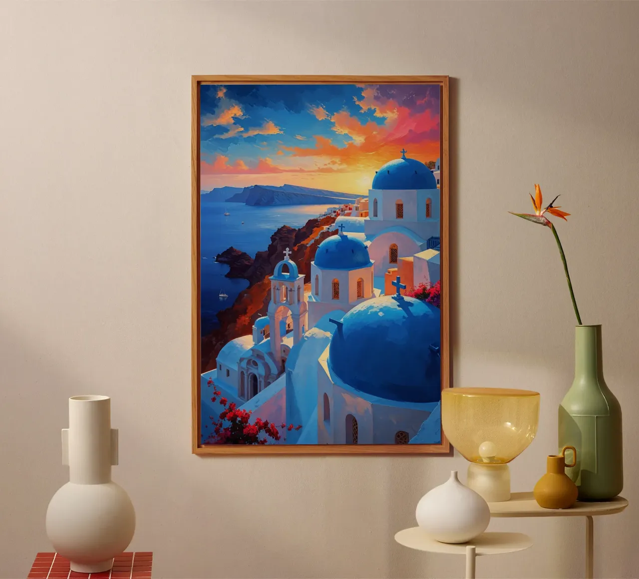 Golden Hour in Santorini alluminio dibond da AlbertKlee