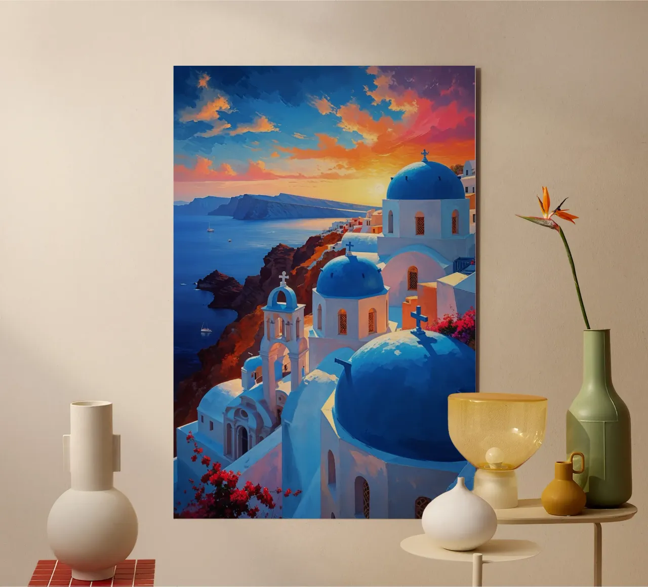 Golden Hour in Santorini alluminio dibond da AlbertKlee