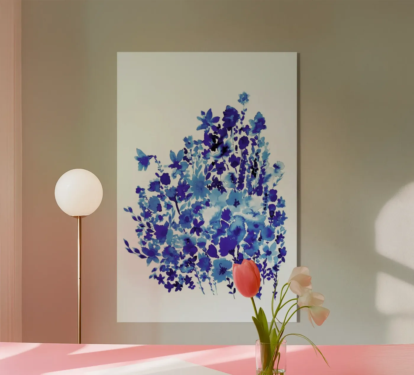 Floral Blue plexiglass da Amy Sia