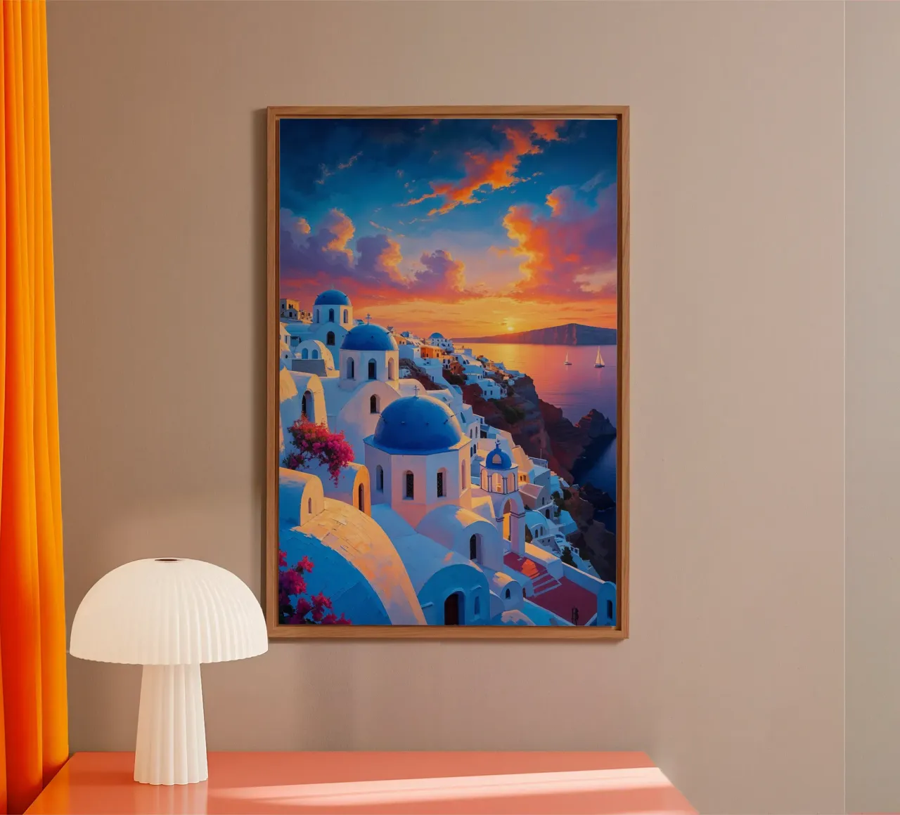 Twilight Serenity Over Santorini alluminio dibond da AlbertKlee
