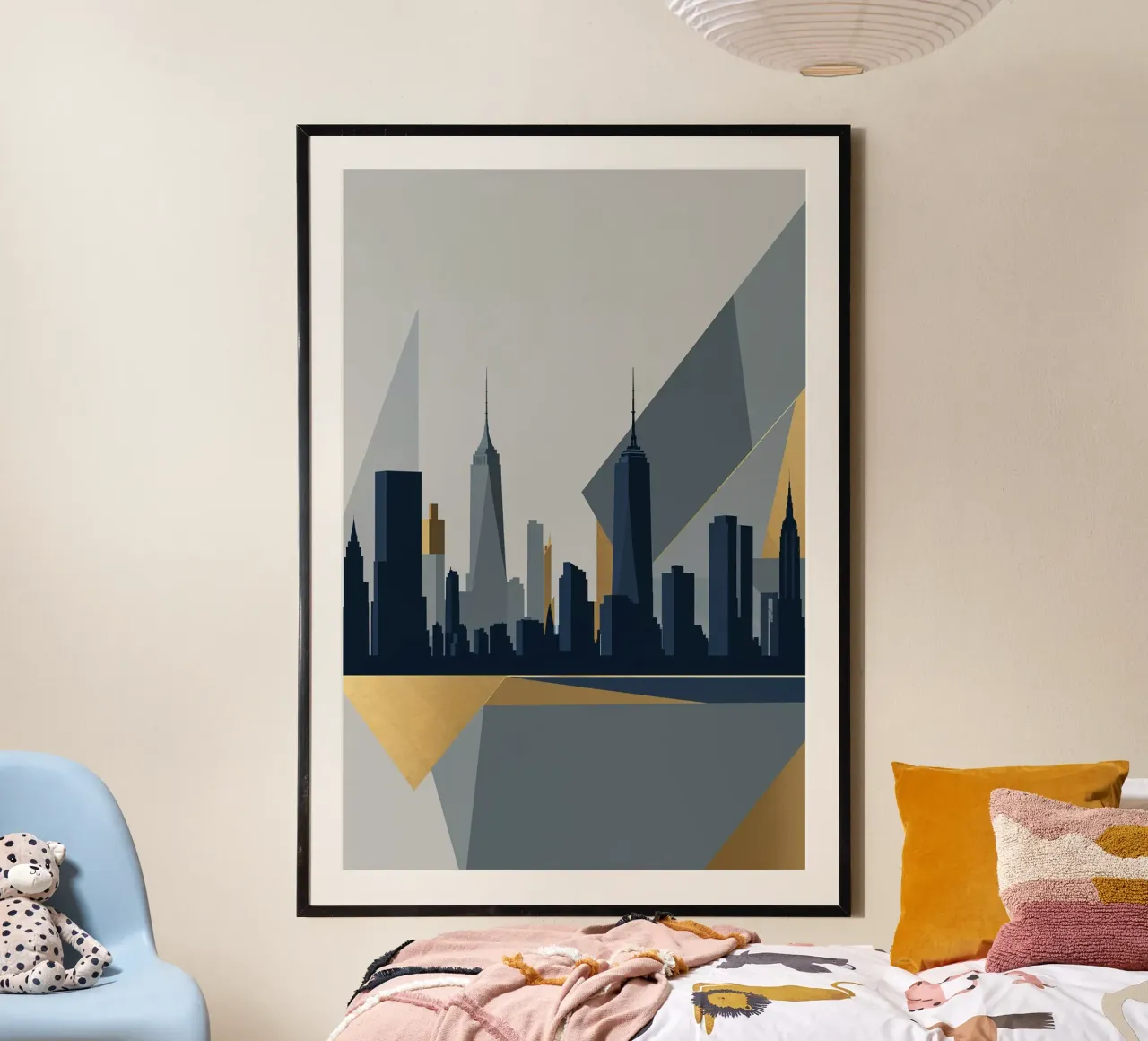 Empire State Meets Modern Geometry poster da AlbertKlee