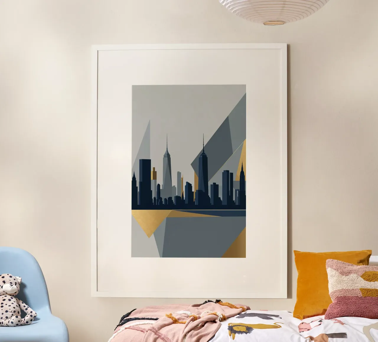 Empire State Meets Modern Geometry poster da AlbertKlee