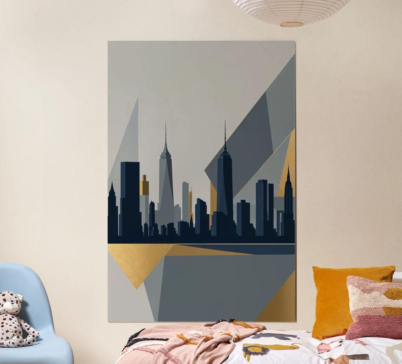 Empire State Meets Modern Geometry poster by AlbertKlee
