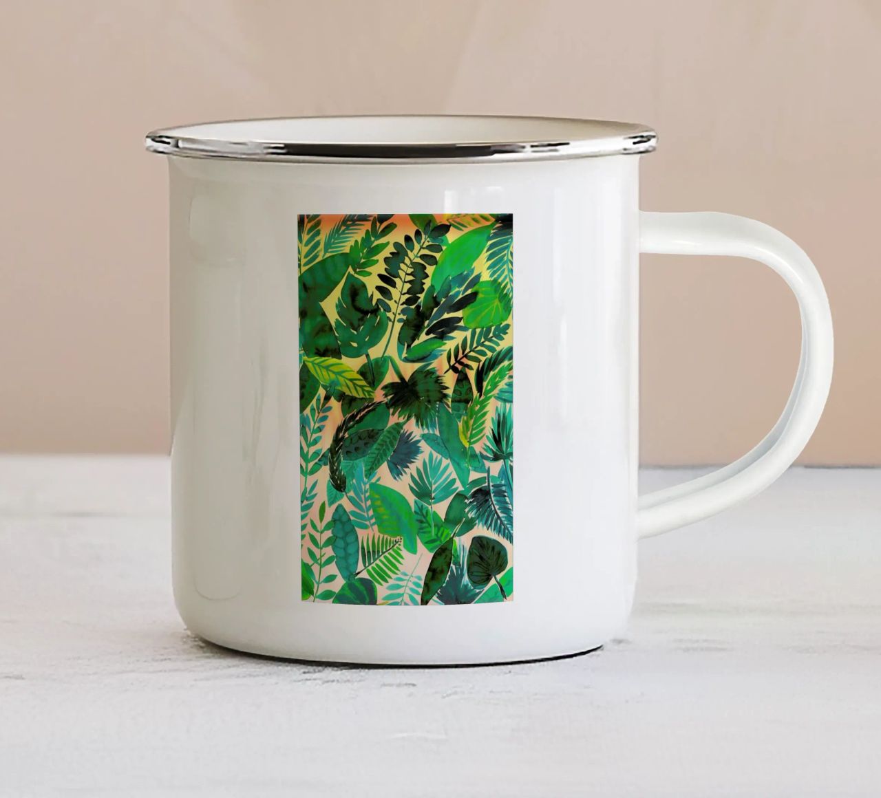 Jungle Leaf tazza in smalto da Amy Sia