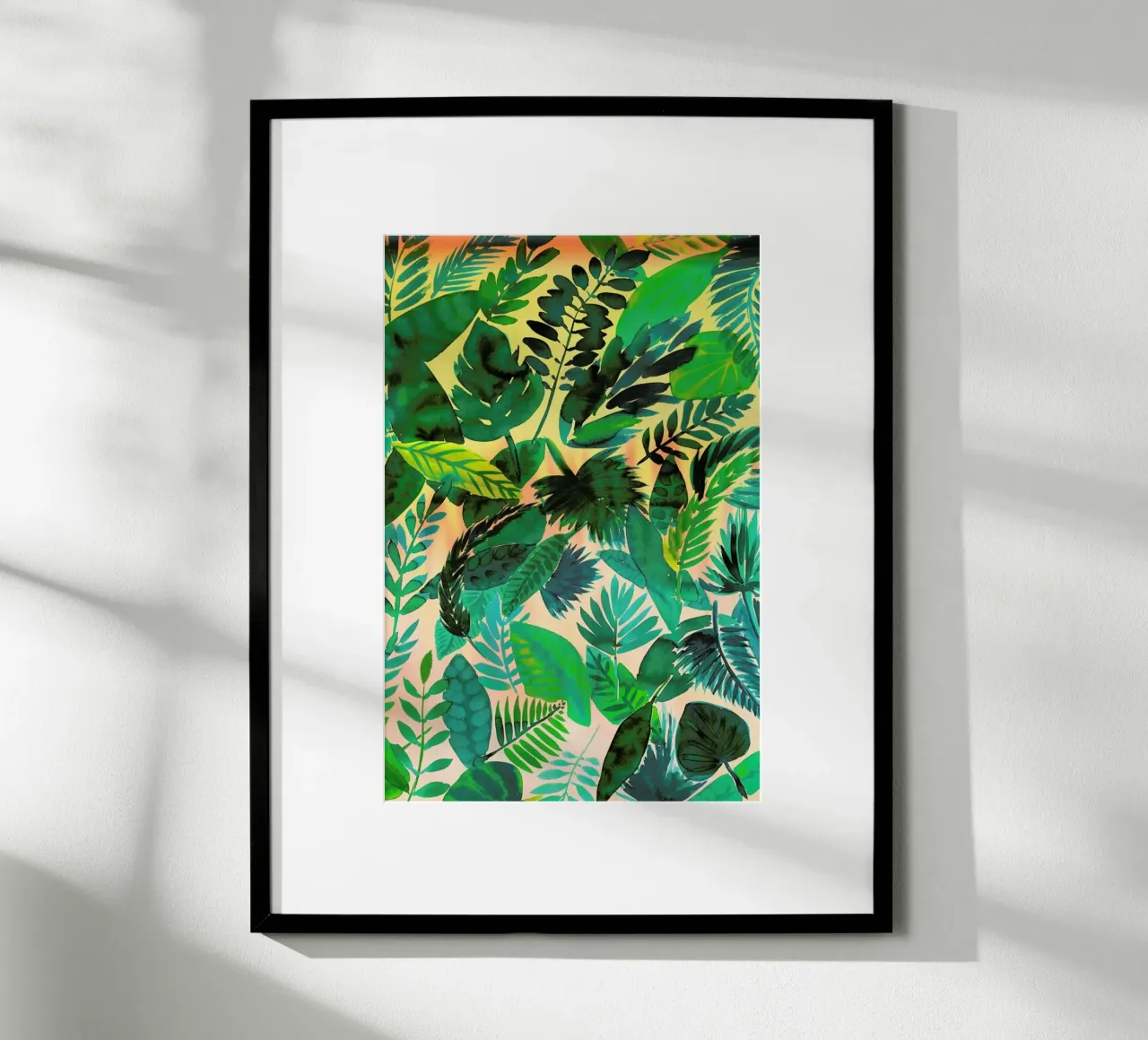 Jungle Leaf poster con telaio in plastica da Amy Sia