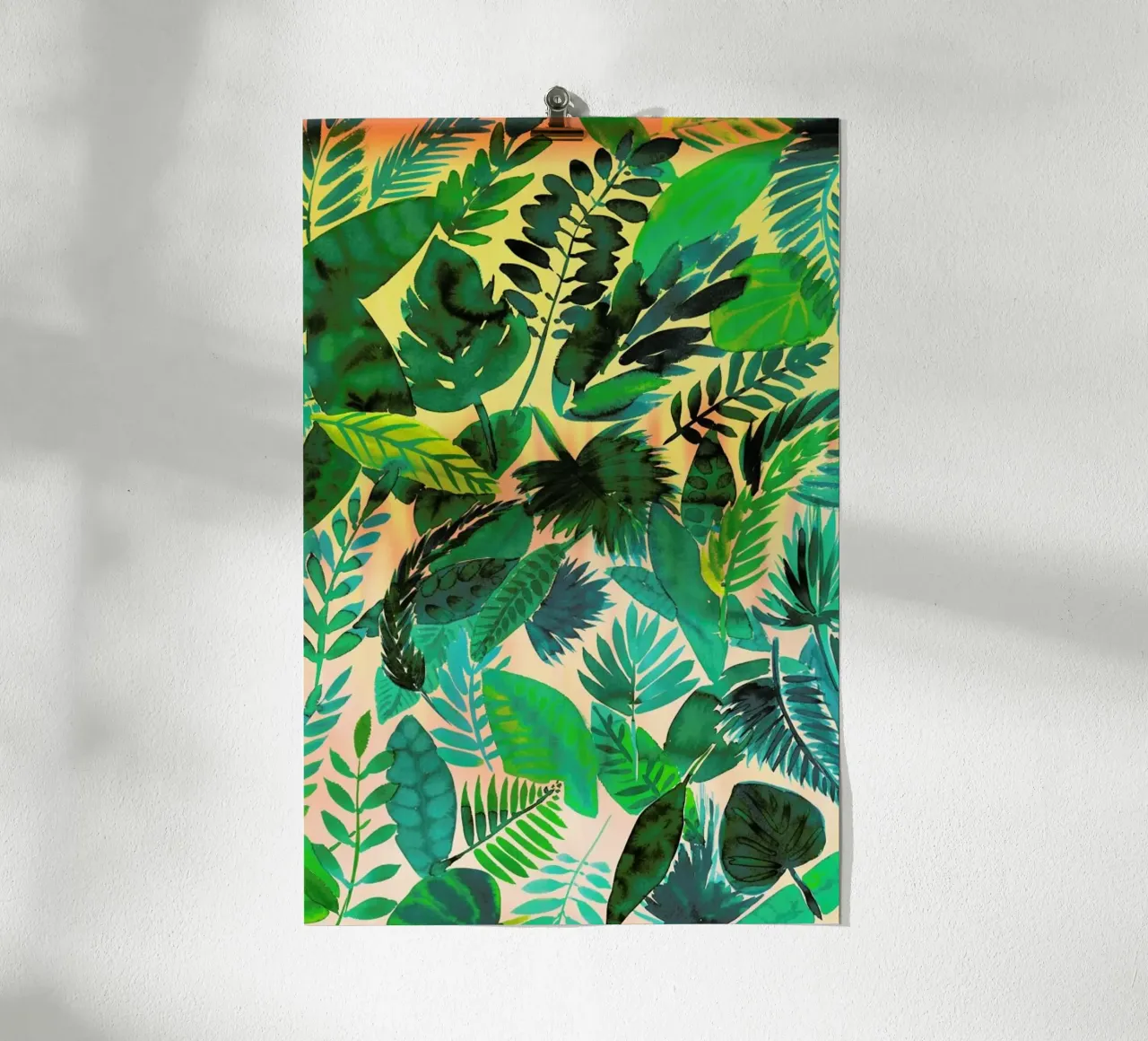 Jungle Leaf poster con telaio in plastica da Amy Sia