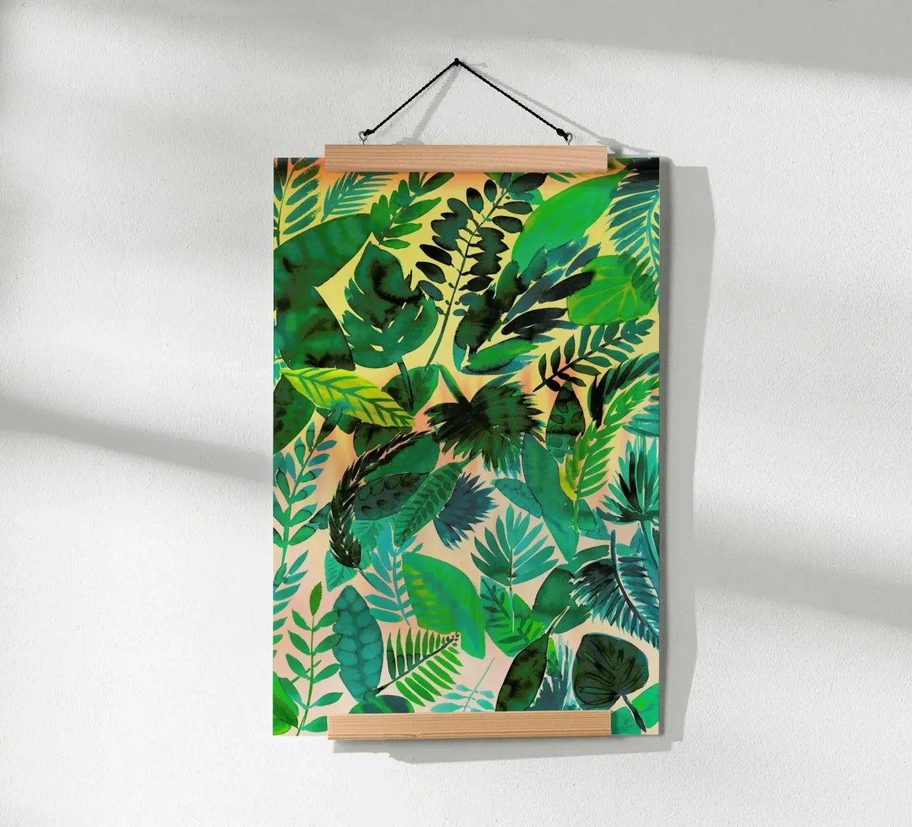 Jungle Leaf poster con telaio in plastica da Amy Sia