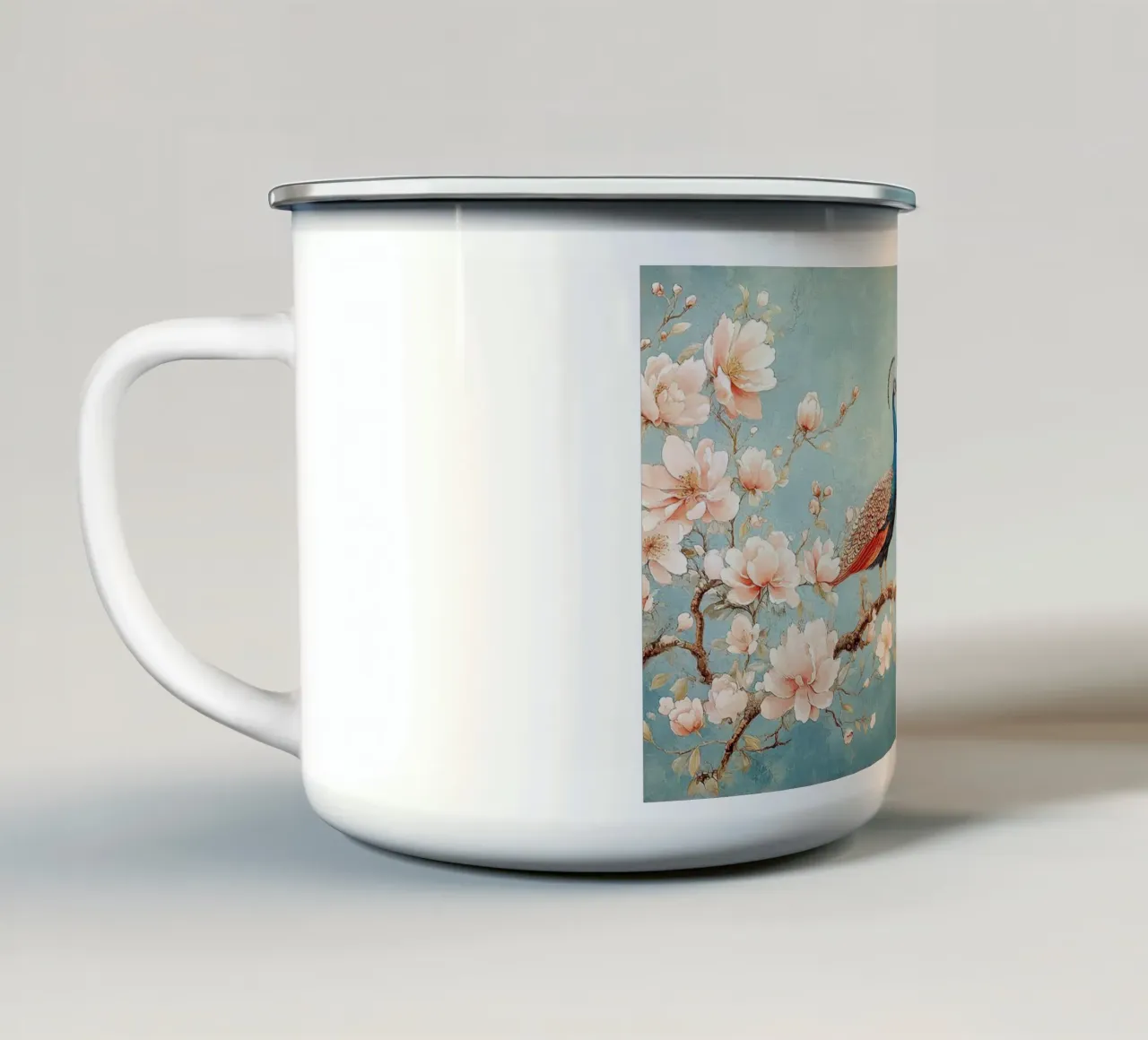William Morris Pfau tazza in smalto da Botanical Art Studio