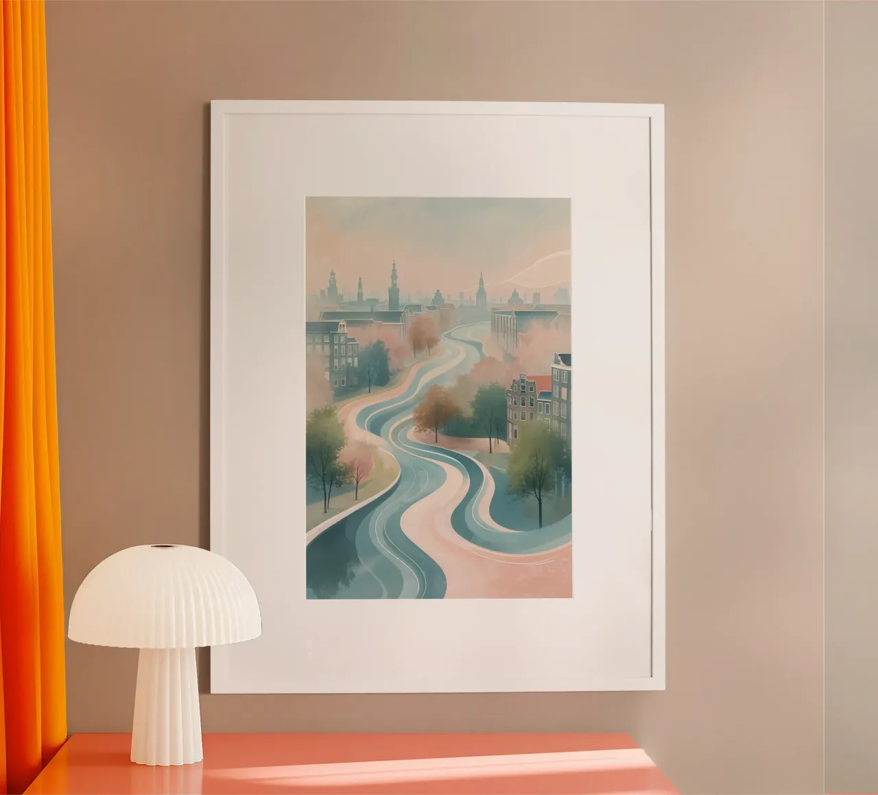The Timeless Beauty of Amsterdam’s Canals poster con telaio in legno da AlbertKlee