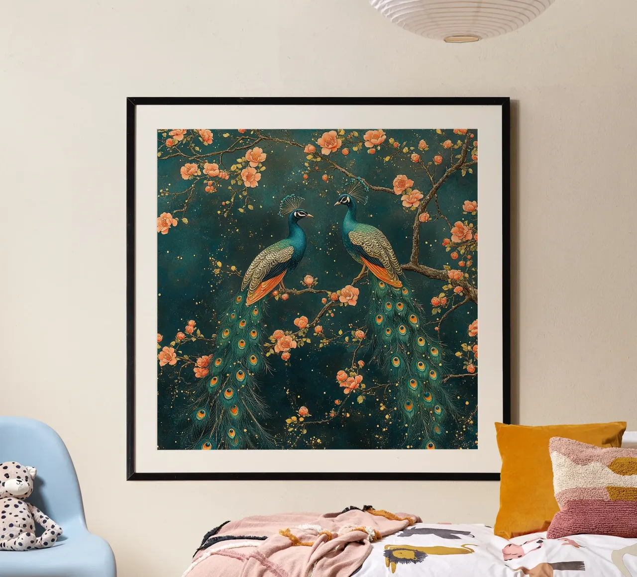 William Morris Paon poster avec cadre en aluminium de Botanical Art Studio