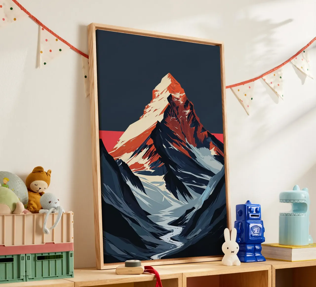Modern Geometric Tribute to K2 tela con Cornice a cassetta da AlbertKlee