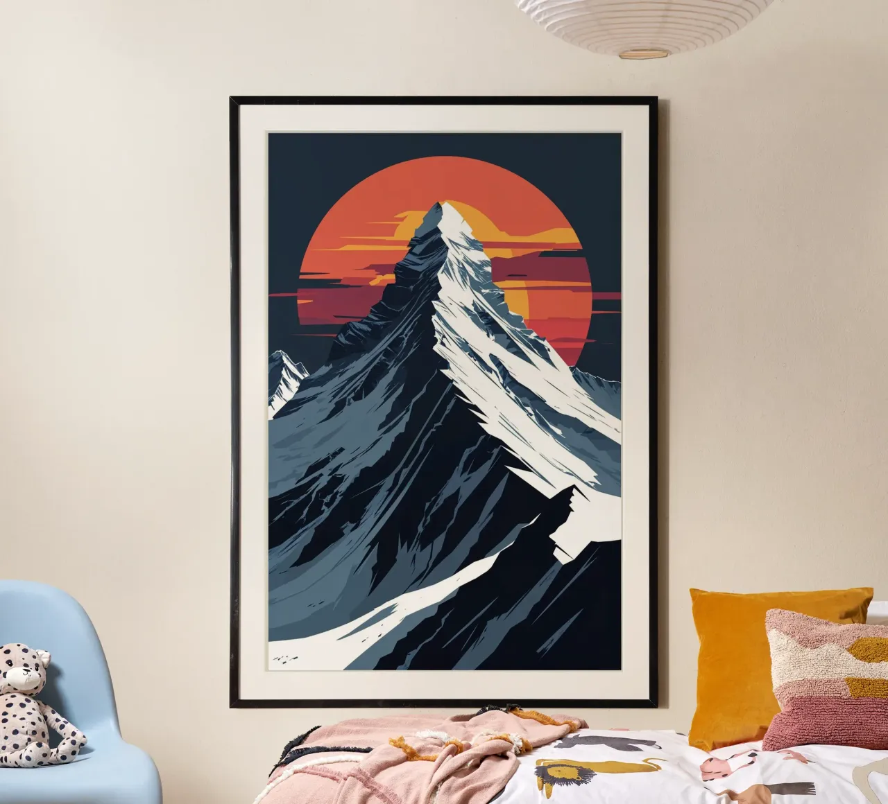 K2 Abstract Art with Fiery Sunset Glow poster da AlbertKlee