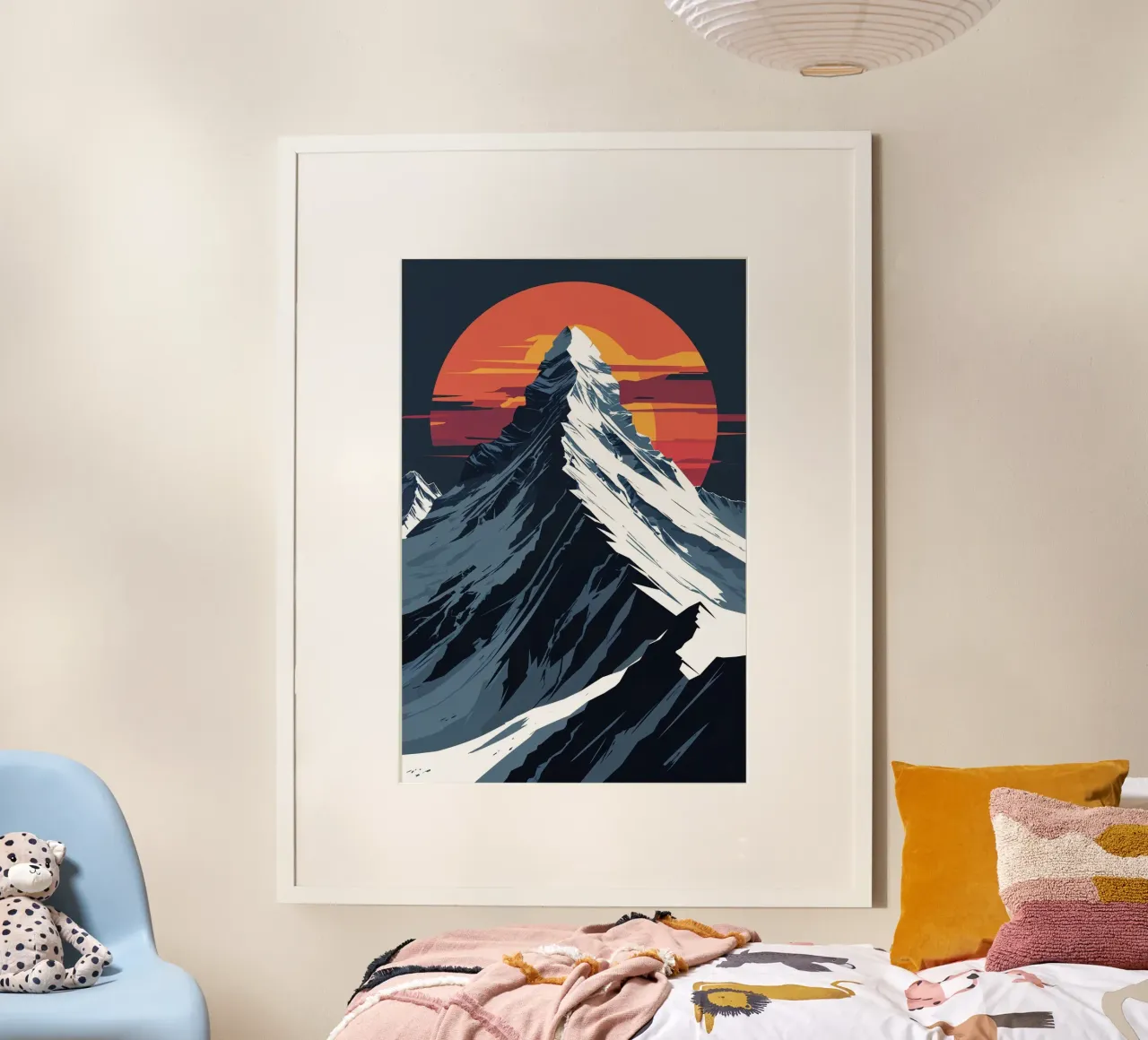 K2 Abstract Art with Fiery Sunset Glow poster da AlbertKlee