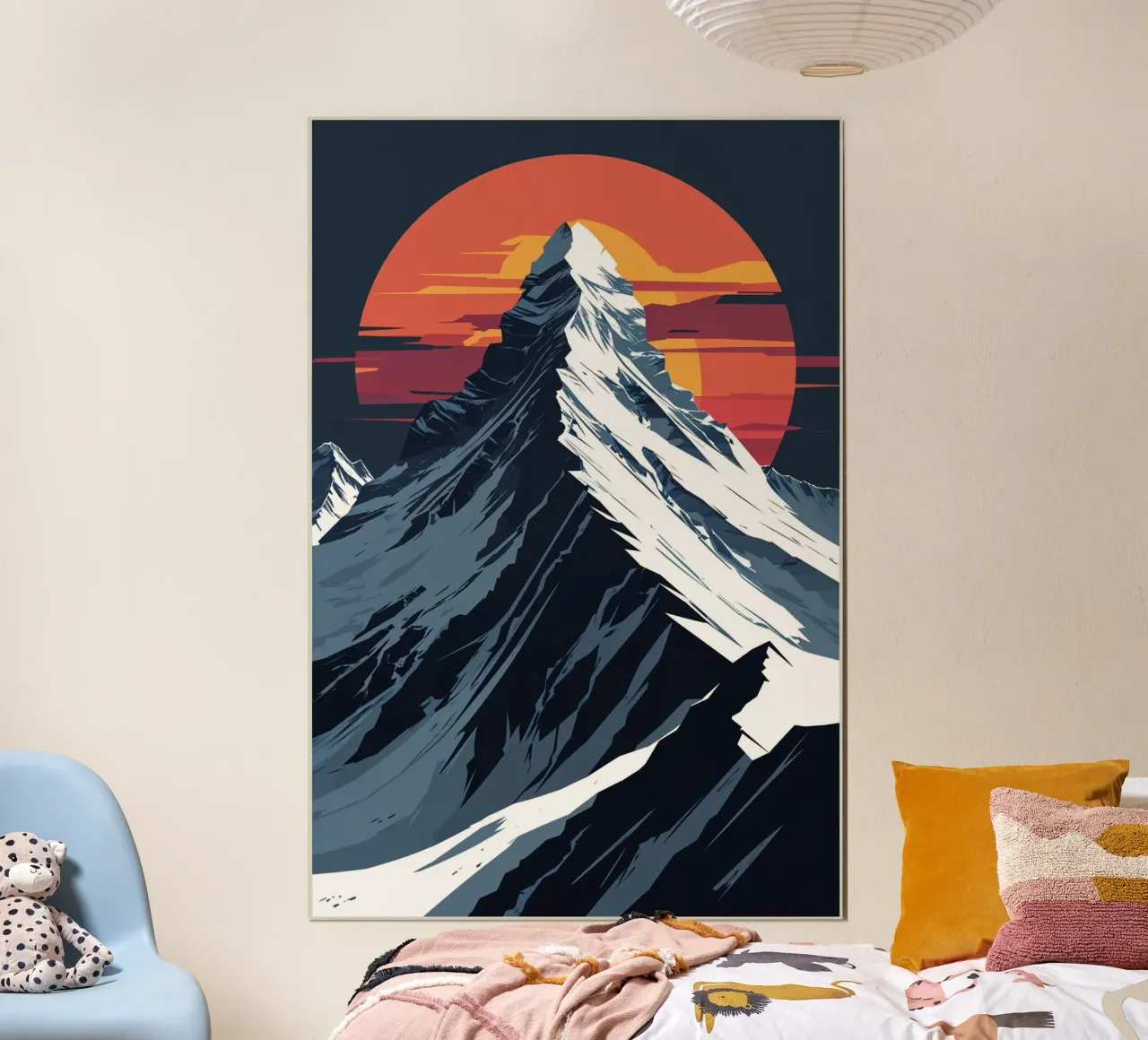 K2 Abstract Art with Fiery Sunset Glow poster da AlbertKlee