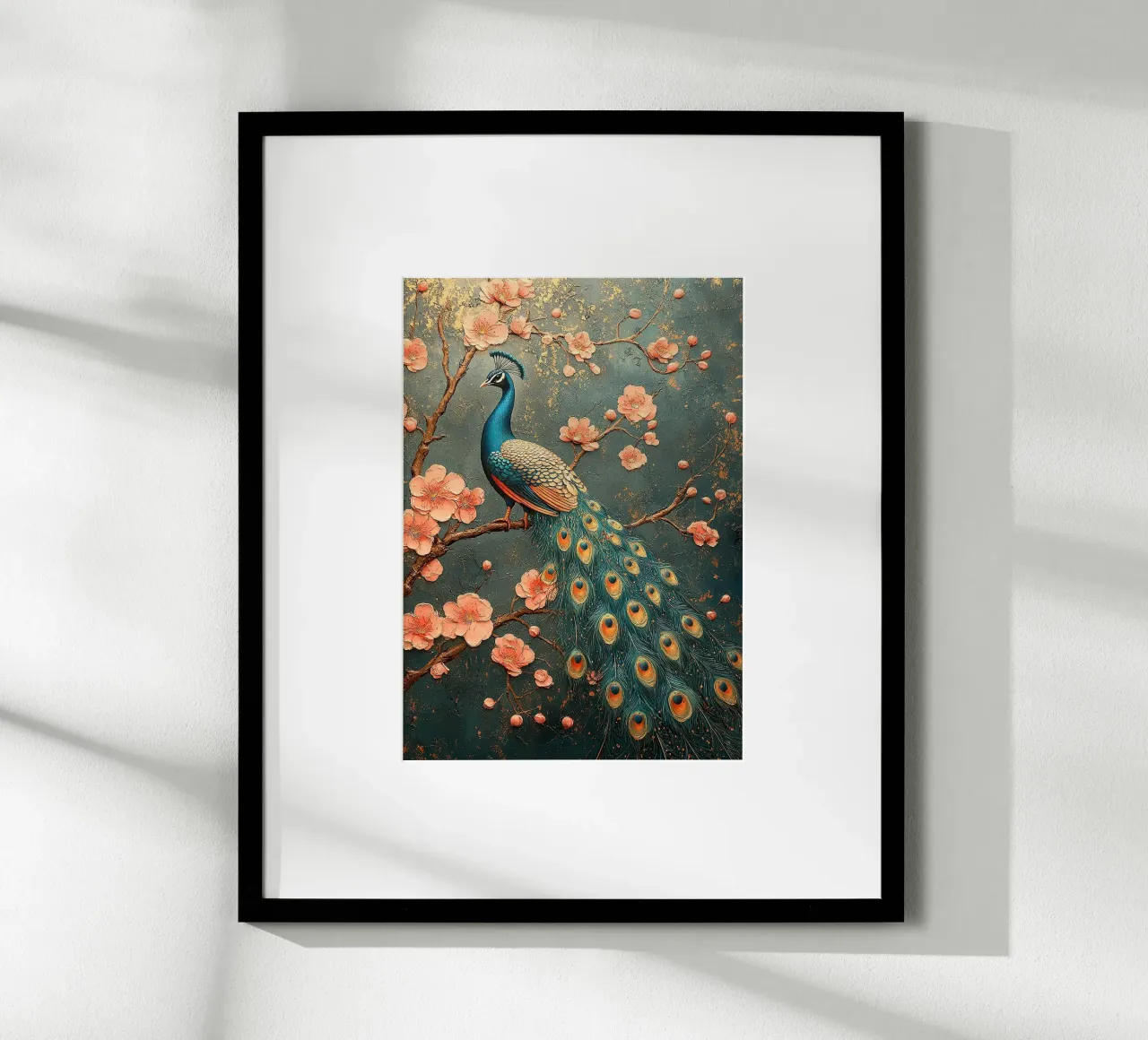William Morris Pfau poster con telaio in legno da Botanical Art Studio