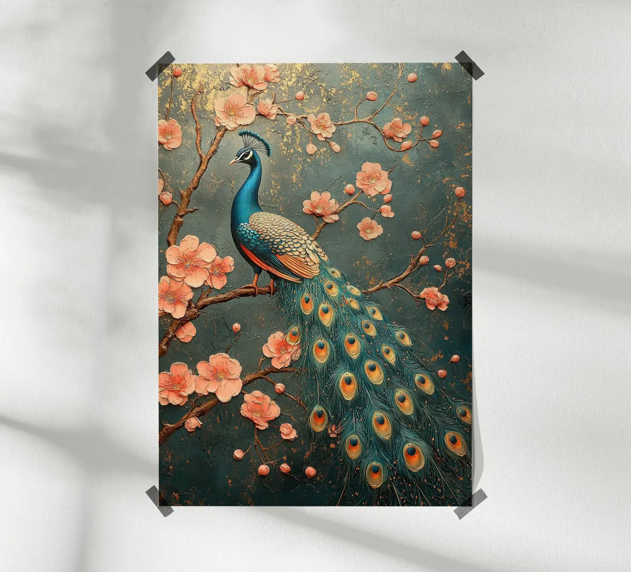 William Morris Pfau poster con telaio in legno da Botanical Art Studio
