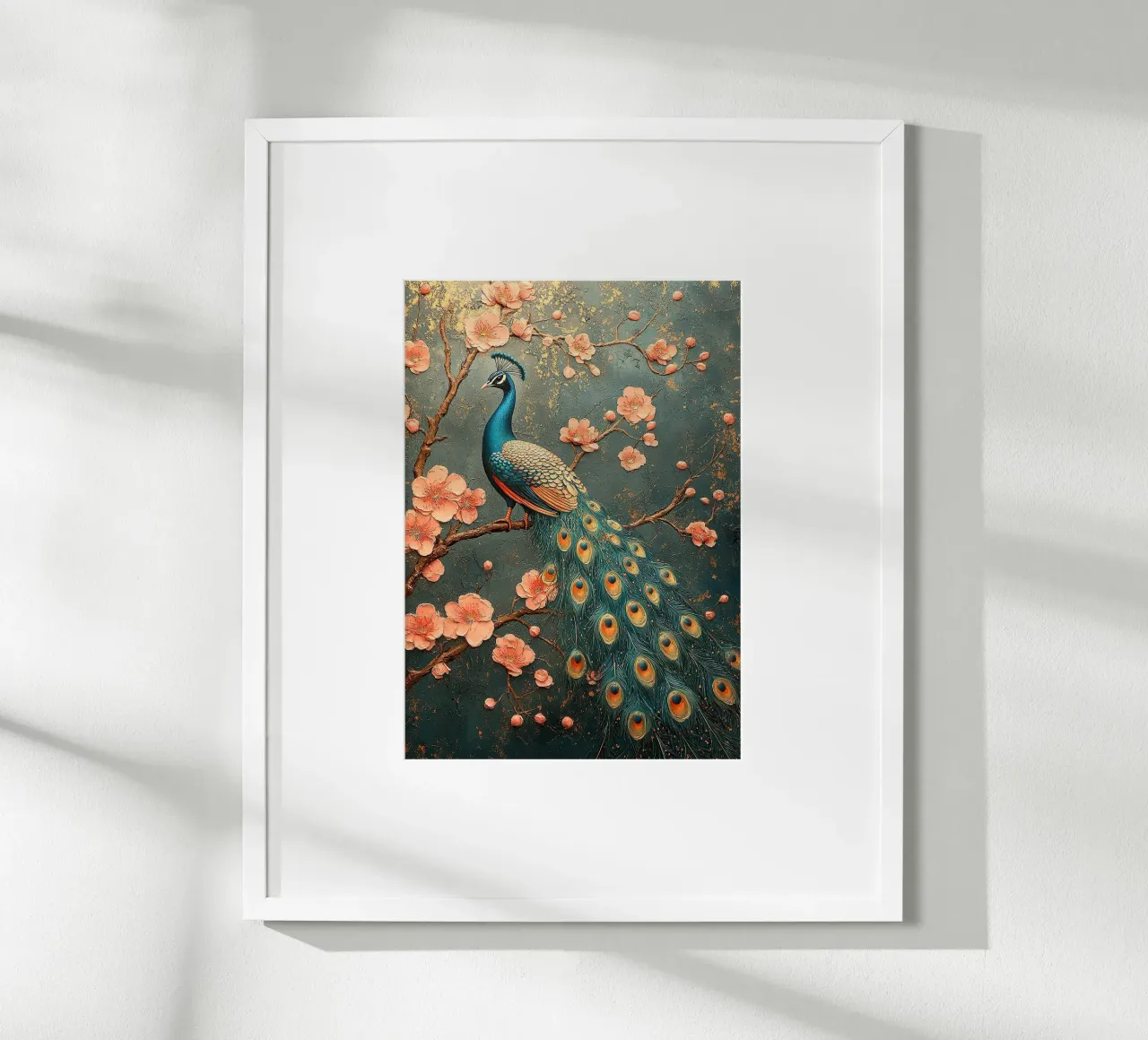 William Morris Pfau poster con telaio in legno da Botanical Art Studio