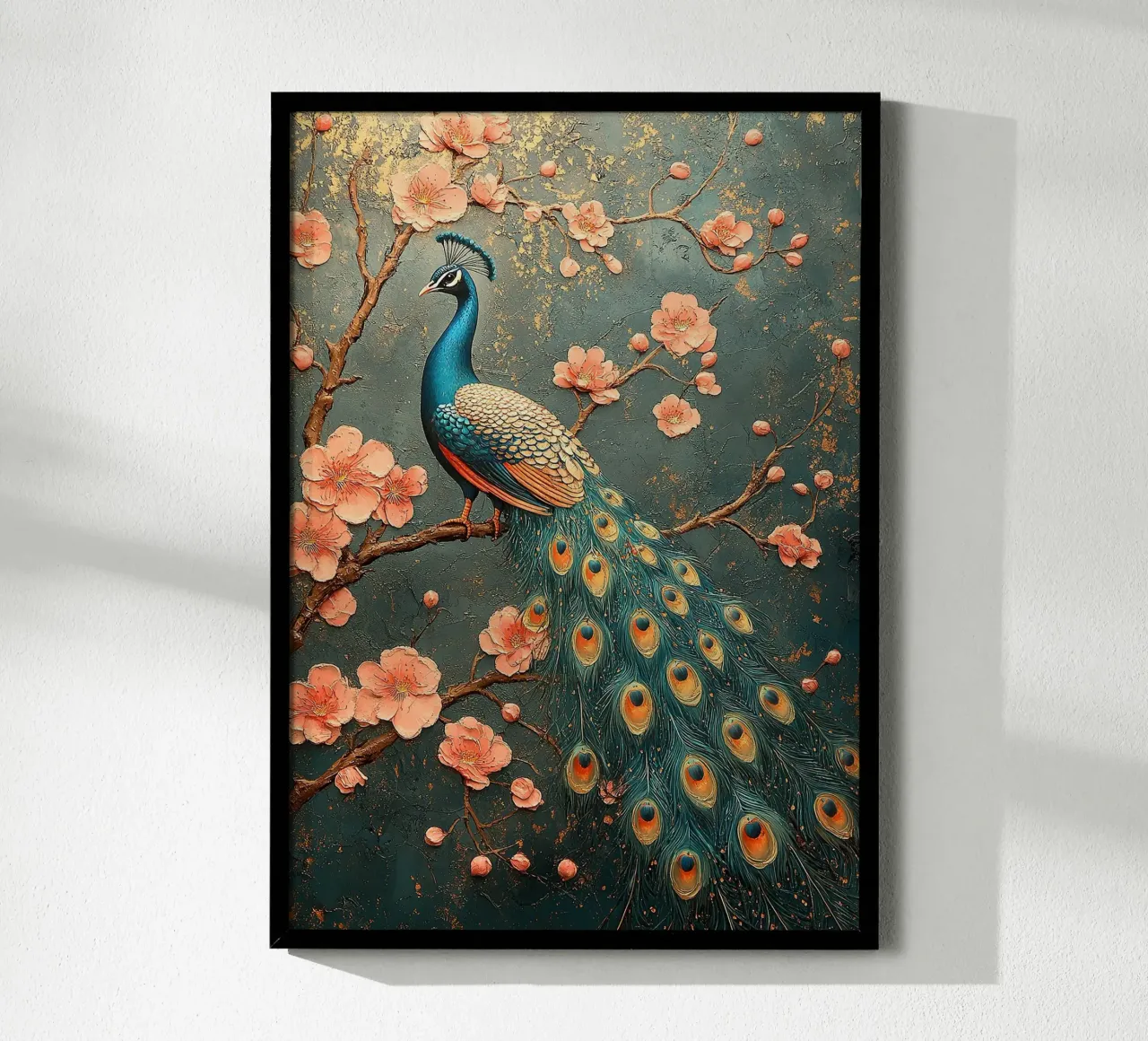 William Morris Pfau poster con telaio in legno da Botanical Art Studio
