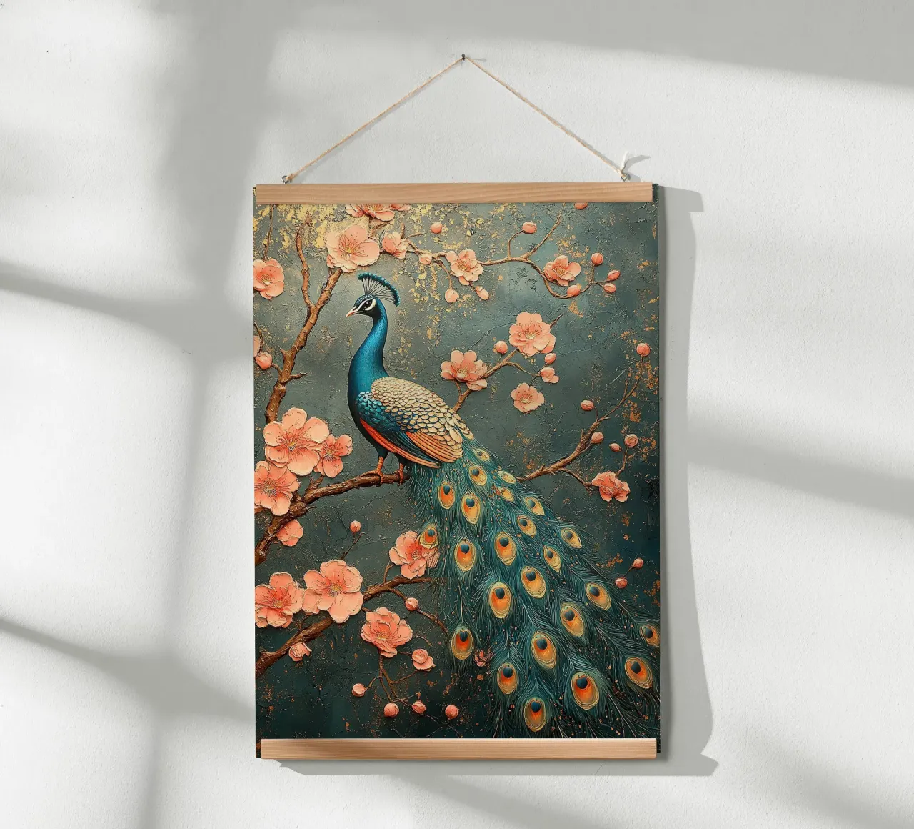 William Morris Pfau poster con telaio in legno da Botanical Art Studio