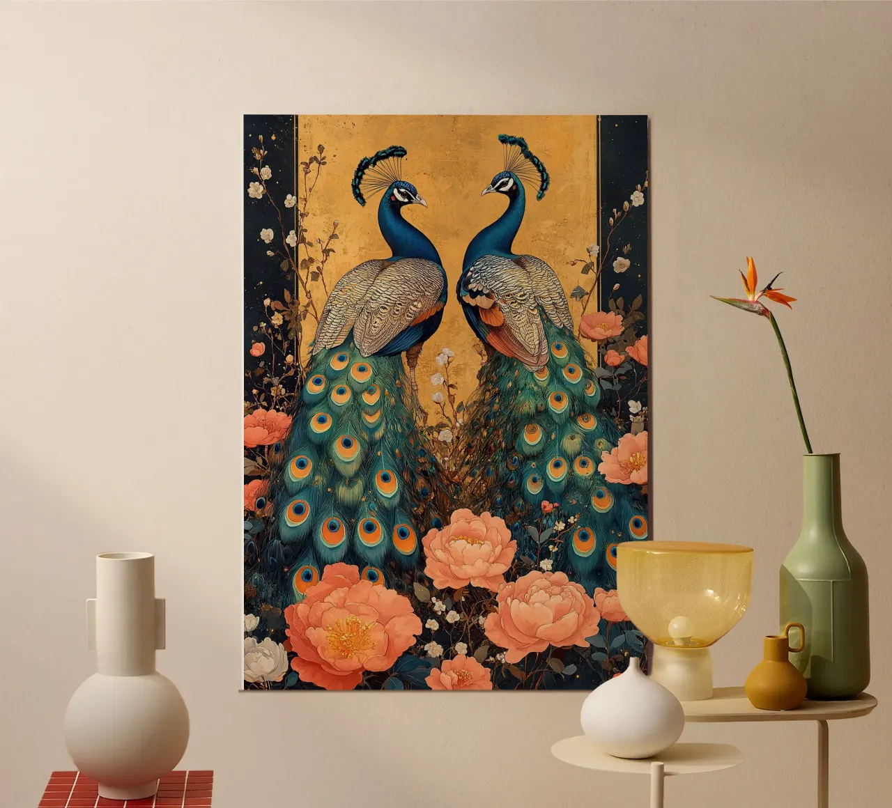 William Morris Paon poster avec cadre en plastique de Botanical Art Studio