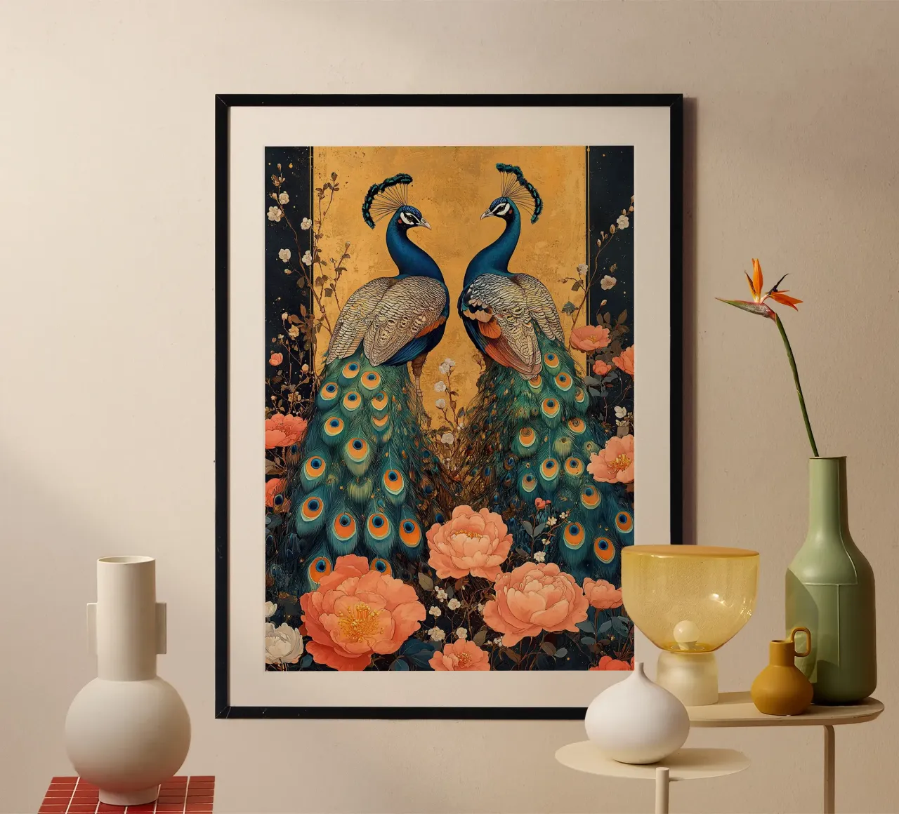 William Morris Paon poster avec cadre en plastique de Botanical Art Studio