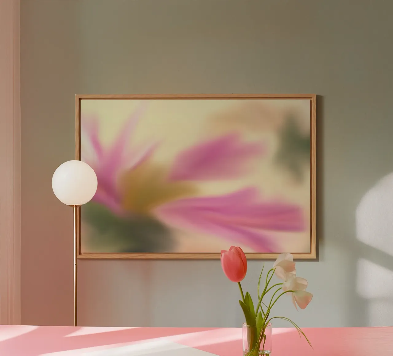 Fiore rosa sfocato, simile all'acquerello alluminio dibond da Something for you