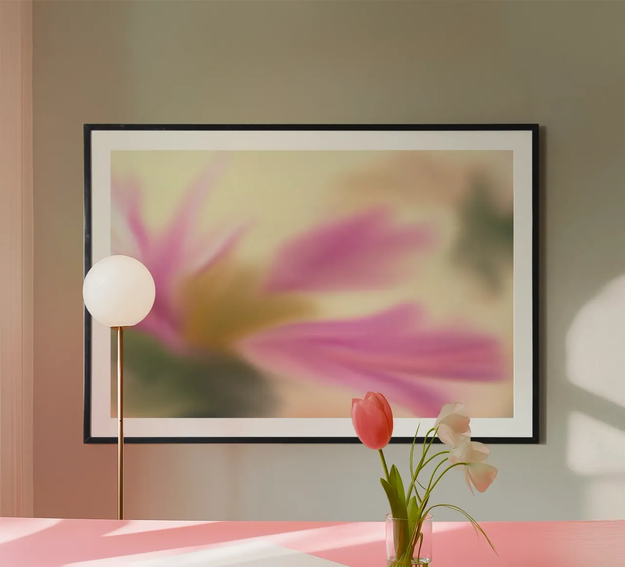 Pinke Blume verwischt, aquarell ähnlich Poster von Something for you