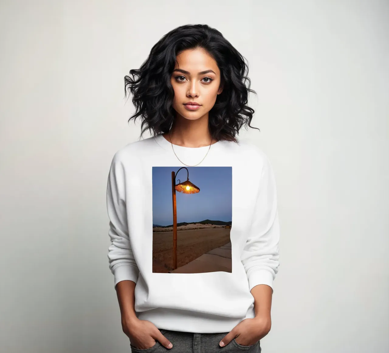 Lampione sulla spiaggia felpa da Massimo Frascogna