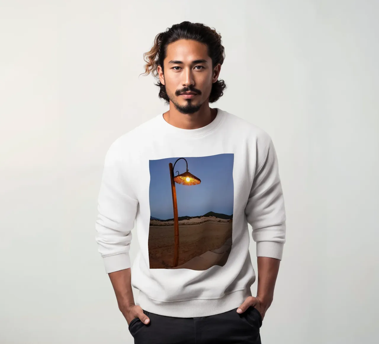 Lampione sulla spiaggia felpa da Massimo Frascogna