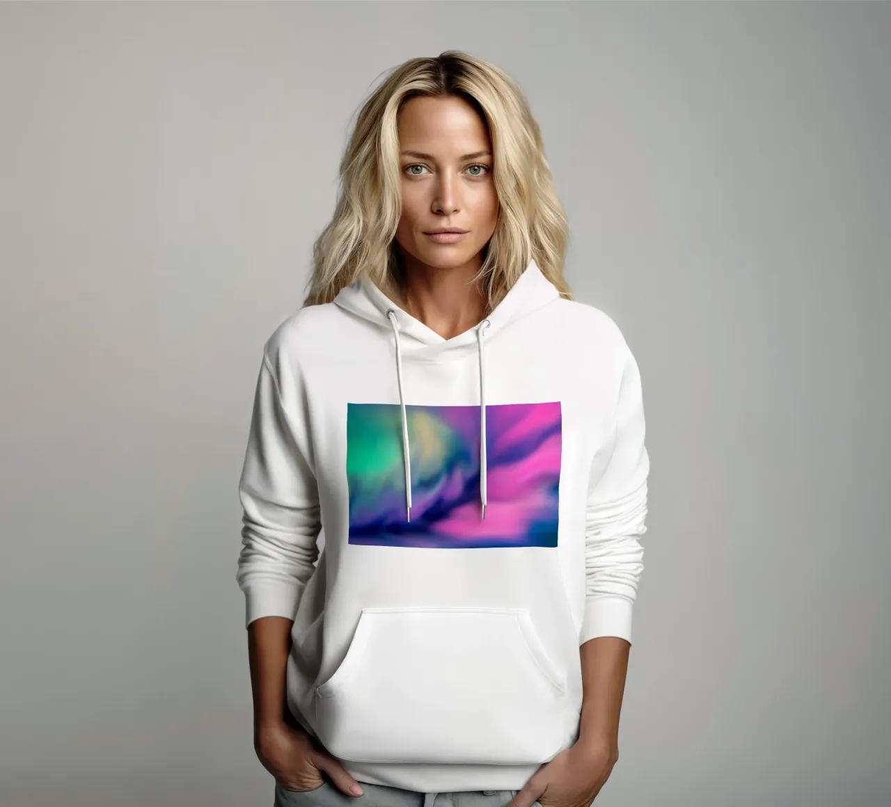 Fiore colorato sfocato, simile all'acquerello felpa con cappuccio da Something for you