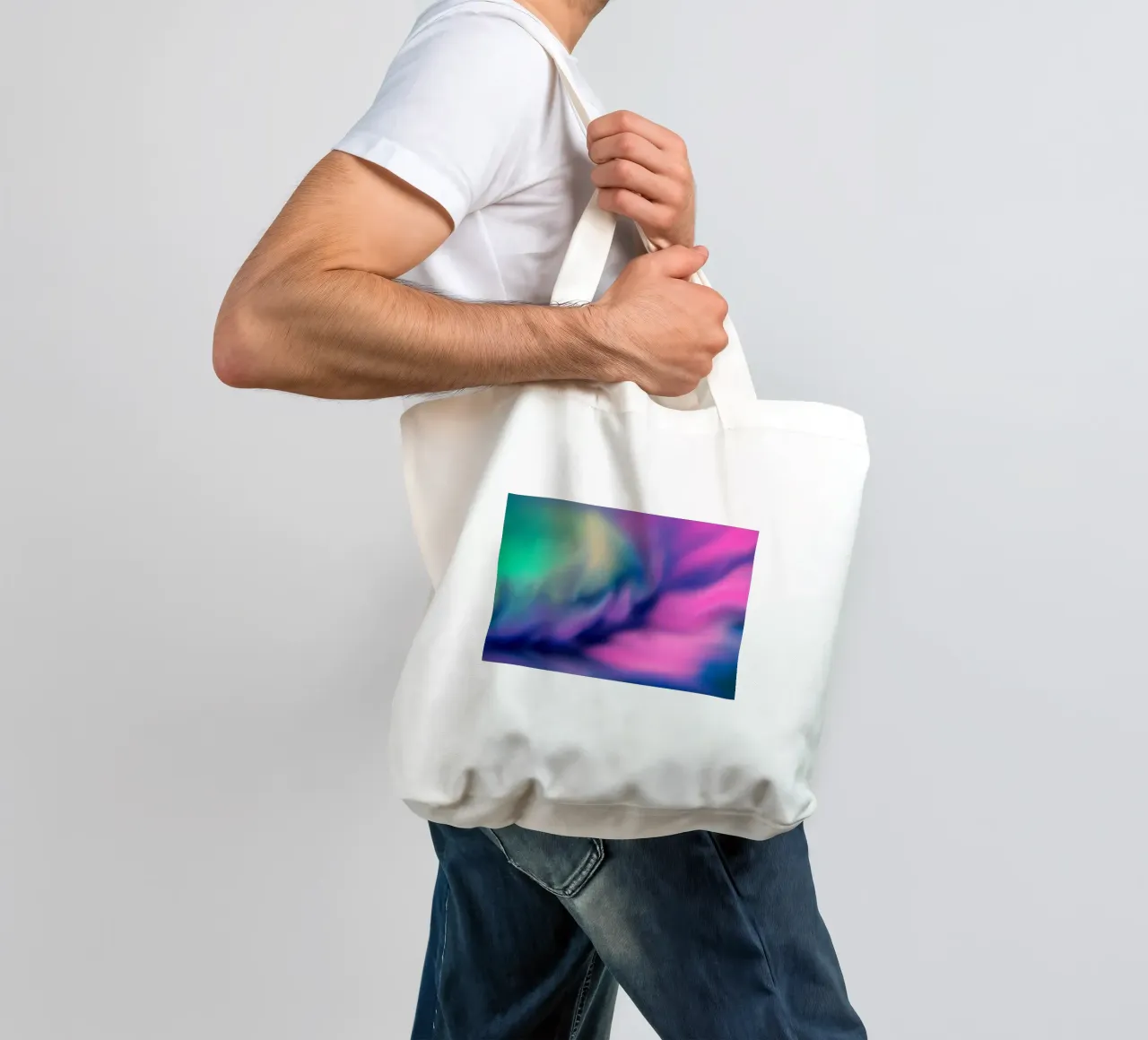 Fiore colorato sfocato, simile all'acquerello borsa in juta da Something for you