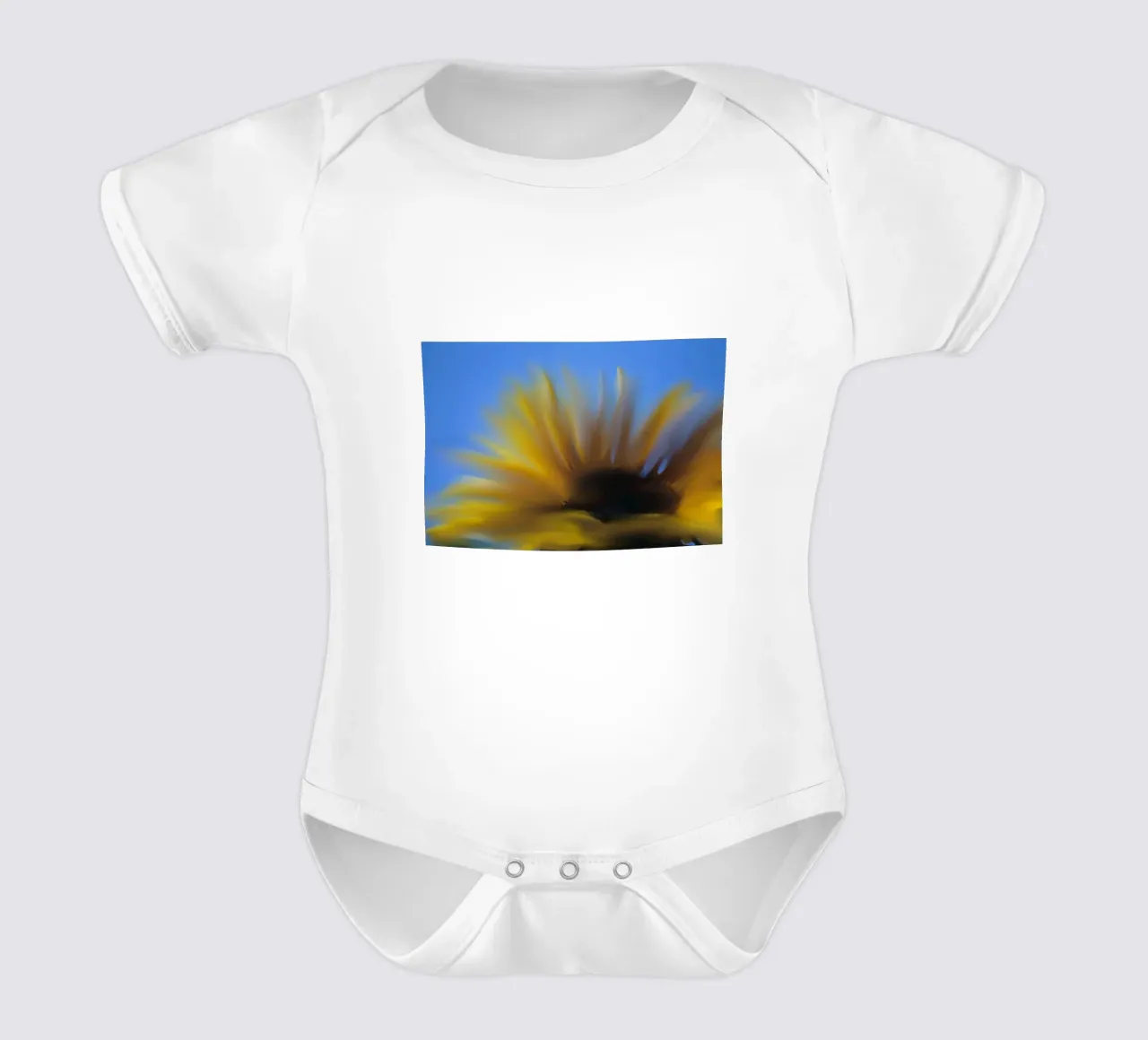 Girasole sfocato, simile all'acquerello body neonato maniche corte da Something for you
