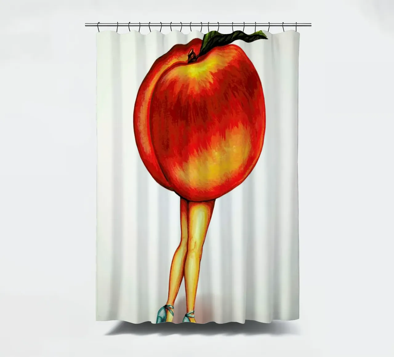 Fruit Stand - Peach shower curtain by Kelly Gilleran