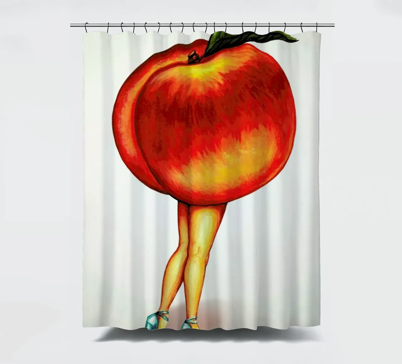 Fruit Stand - Peach shower curtain by Kelly Gilleran