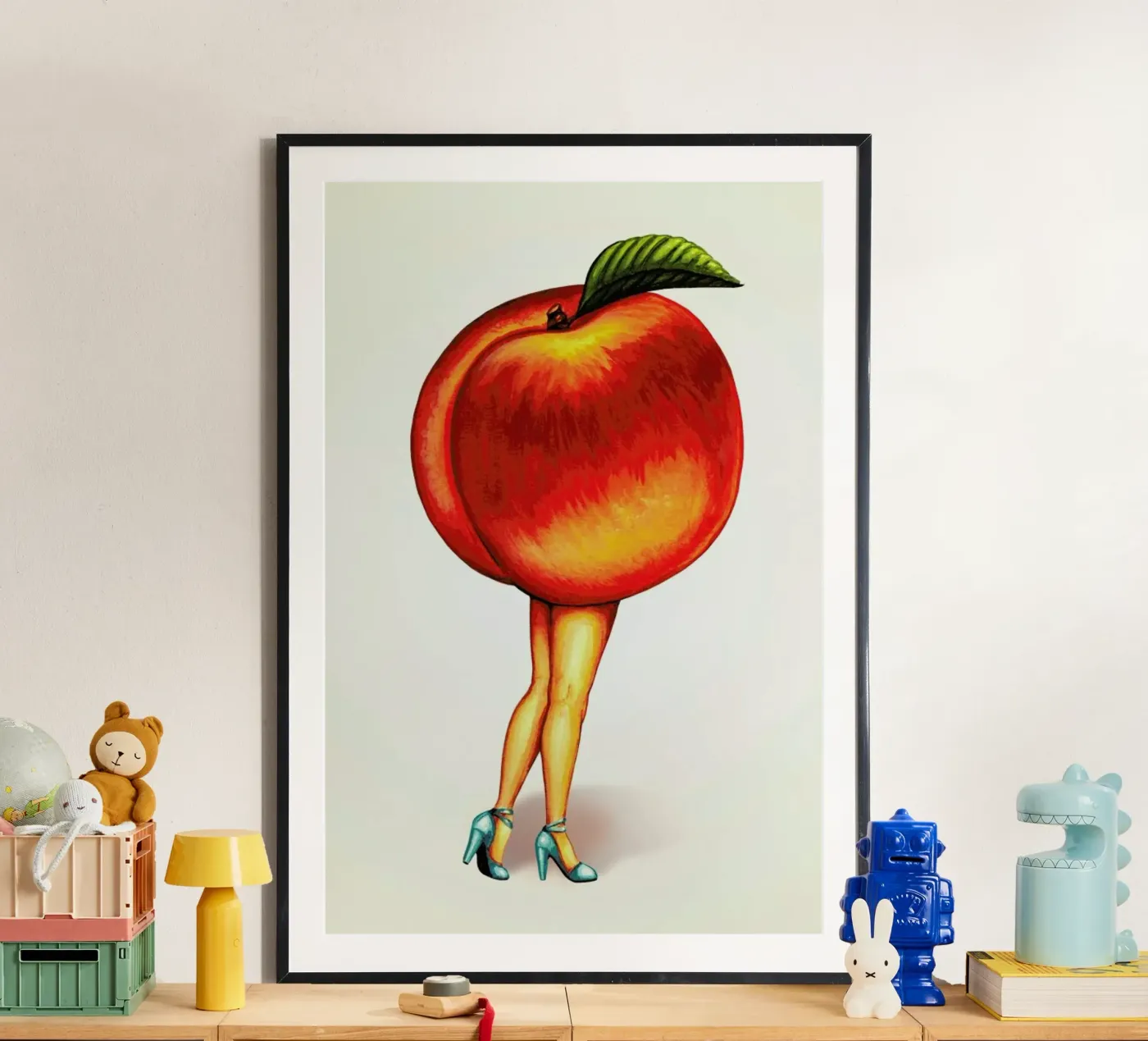 Fruit Stand - Peach poster van Kelly Gilleran