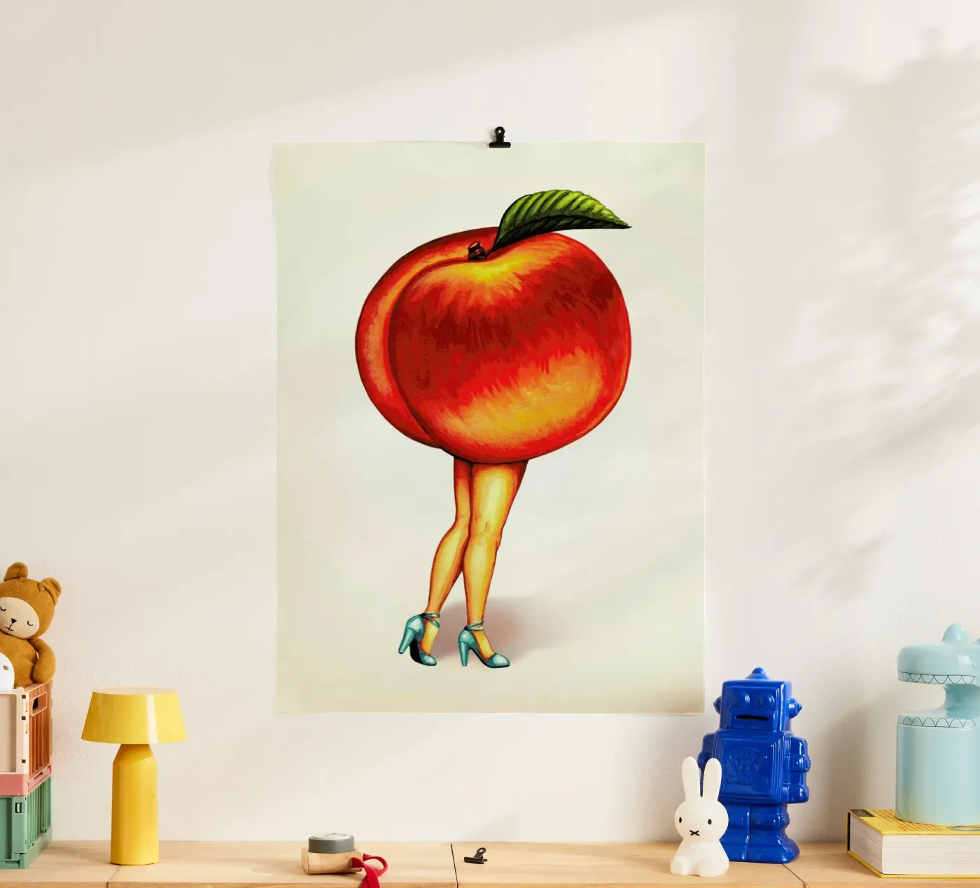 Fruit Stand - Peach poster by Kelly Gilleran