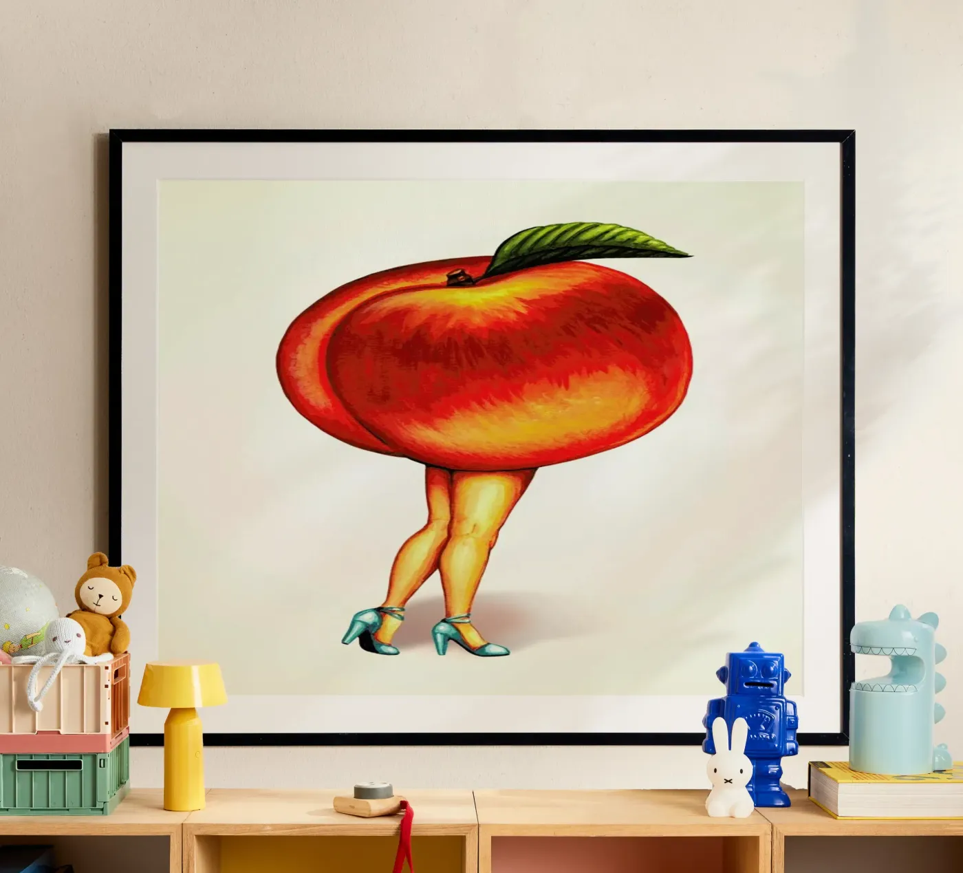 Fruit Stand - Peach poster van Kelly Gilleran